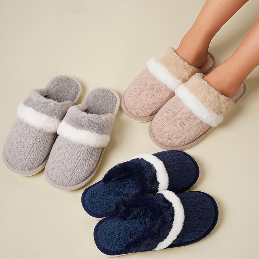 Winter Hairy Slippers, Home Anti Slip Slippers, Men's Indoor Plush Cotton Slippers, Women's Slippers
