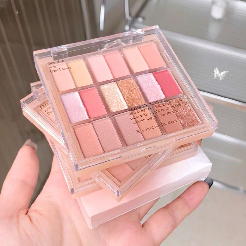 18 цветов теней для век Pearl Shimmer Multi-function Contorting One plate Eyeshadow Palette Waterproof persistent set Daily makeup Women fashion makeup