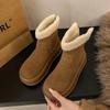 Fashion Winter Women's Back Zipper Plus Velvet Platform Snow Boots New Fashion Keep Warm Suede Cotton Shoes for Women Casual Ankle Boots