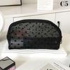 Love Print Mesh Cosmetic Bag Portable Toiletry Organizer Makeup Bag Multifunction Transparent Women Lipstick Storage Pouch