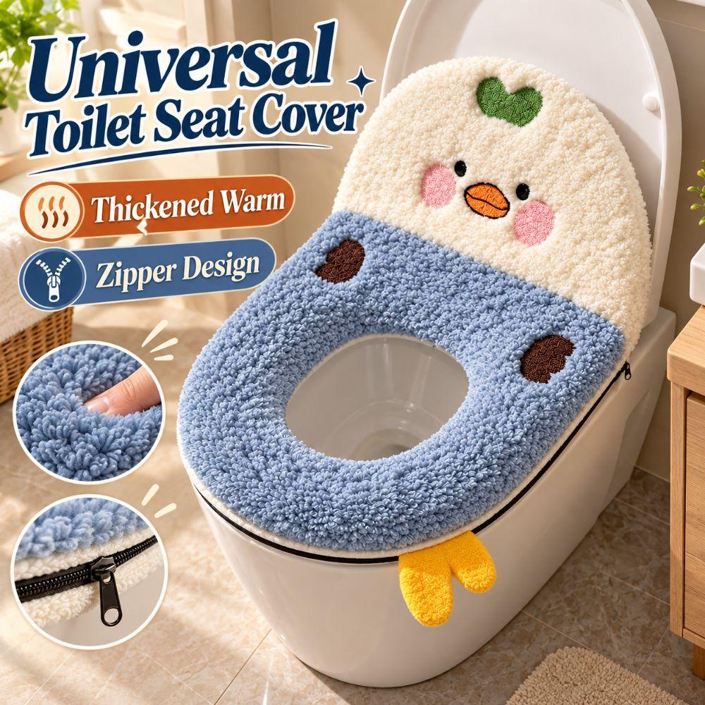Universal Toilet Seat Cover Zipper Design Bathroom Toilet Pad Warm Toilet Cushion Autumn Winter
