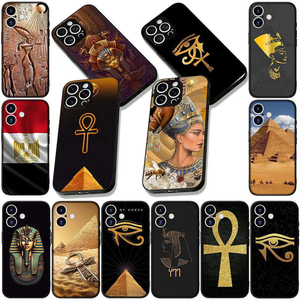Soft Cover for Apple iPhone 13 12 Mini XS 11 Pro Max 7 8 Plus + XR SE 2022 2020 SE3 Coque Phone Case Egypt Nefertiti Anubis Ankh