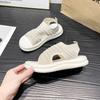 Spring and summer new Korean version muffin bottom foreign trade spot fashion casual knitted fish mouth sandals tide