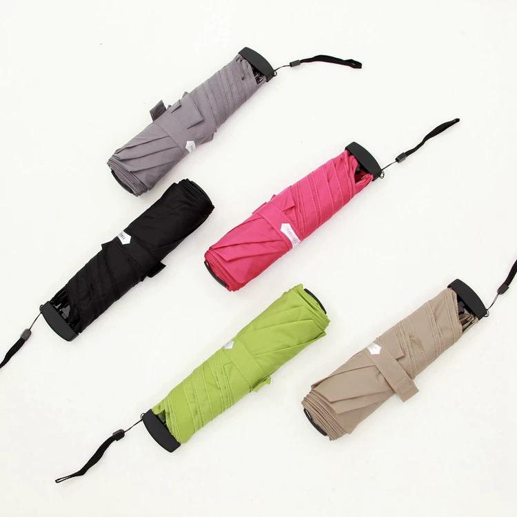Ultra-Light Minimalist Candy Color Umbrella Flat Handle Foldable Umbrella Wind-Resistant Umbrella Men and Women Pencil Umbrella Easy to Dry