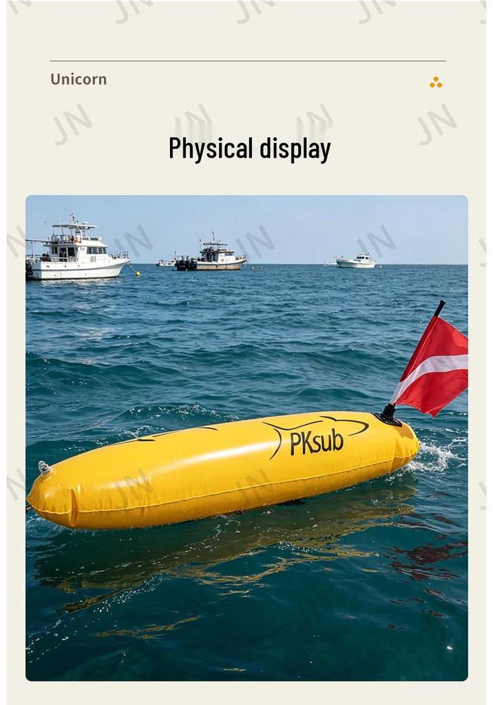 High-Visibility Yellow Inflatable Diver Safety Buoy with Flag