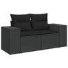 VidaXL Salon de Jardin avec Coussins 10 pcs, Canapés de Terrasse, Ensemble de Meubles de Patio, Mobilier d'Extérieur, Noir 3223024