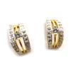 [J7104] - Two-tone 'Déesse' Gold Plated Hoop Earrings