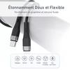 Câble USB C vers USB C Rapide 60W pour Xiaomi 15 14 Ultra, Xiaomi 14T-14T Pro, Xiaomi 13 13T 13T Pro 12-12T - Noir 1M