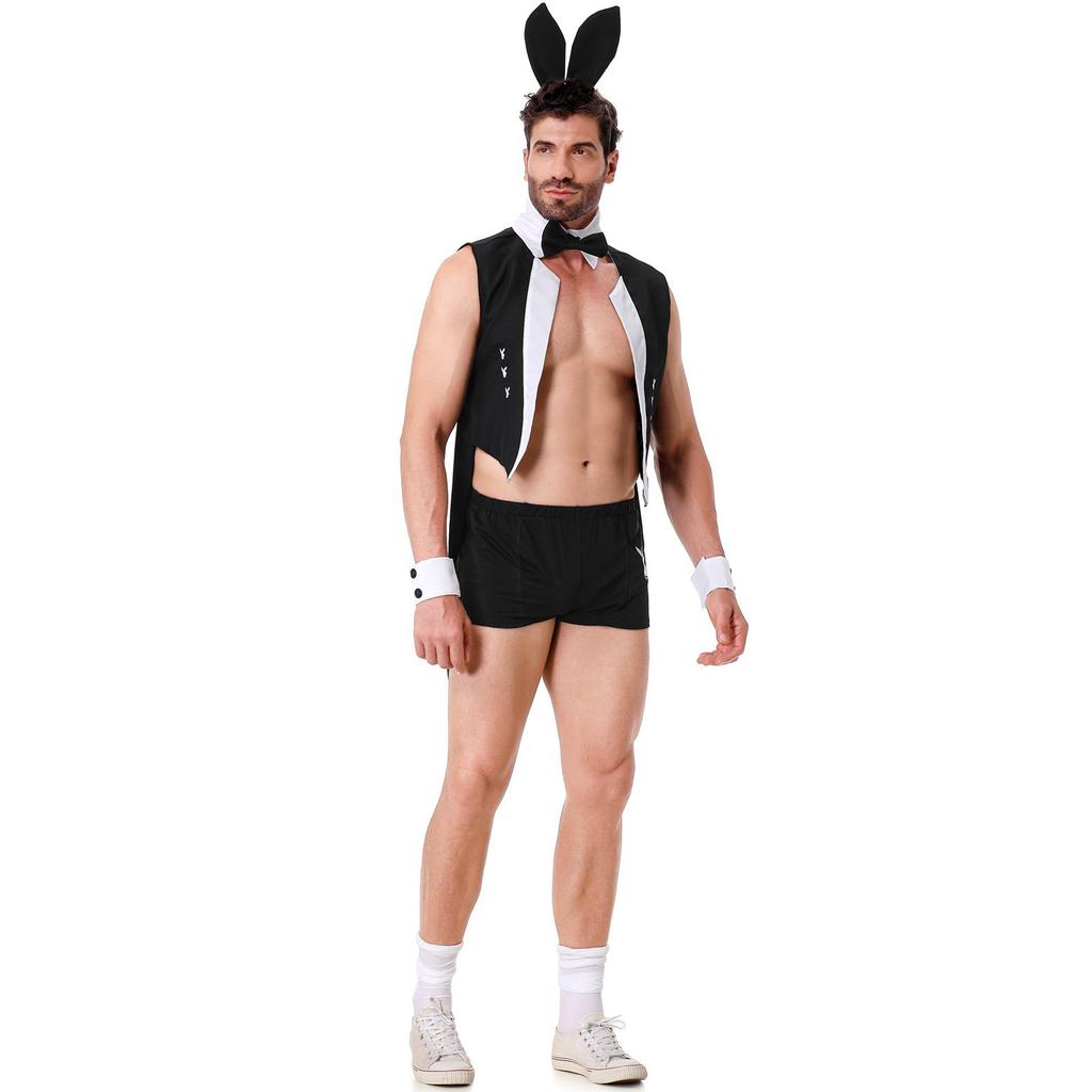 Мужской костюм кролика, косплей, праздничный карнавальный костюм, костюм для косплея, костюм на Хэллоуин