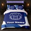 Everton FC Custom Name Text Bedding Set 1 Duvet Cover+2 Pillowcases Soccer Logo Personalized Gift For Special Occasion Bedroom Decor