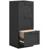 3-Drawer Filing Cabinet with Lock - Black