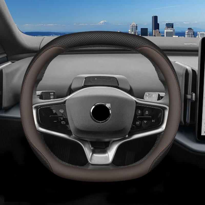 Чехол на руль автомобиля для Volvo EX30 2024 2025, ультратонкая дышащая кожа, износостойкие декоративные аксессуары для рамы