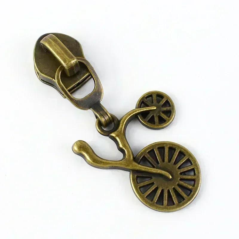 Meetee 5-20 шт. 5# Слайдер для нейлоновых молний, головка молнии из цинкового сплава, декор, бронзовый пуллер для молний, аксессуары для шитья куртки, пальто