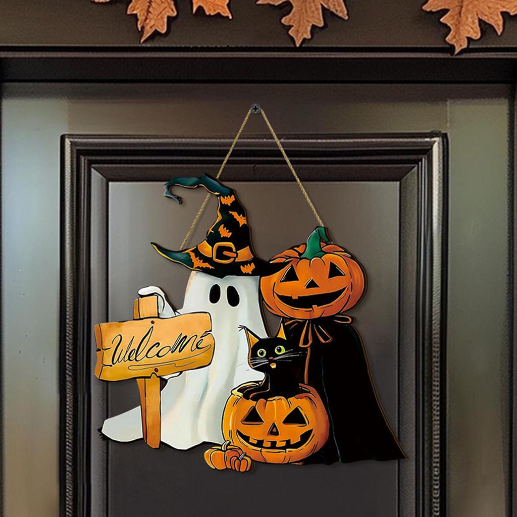 Halloween Ghost Wooden Sign For Spooky Home Decor Crafted From Durable Poplar Wood