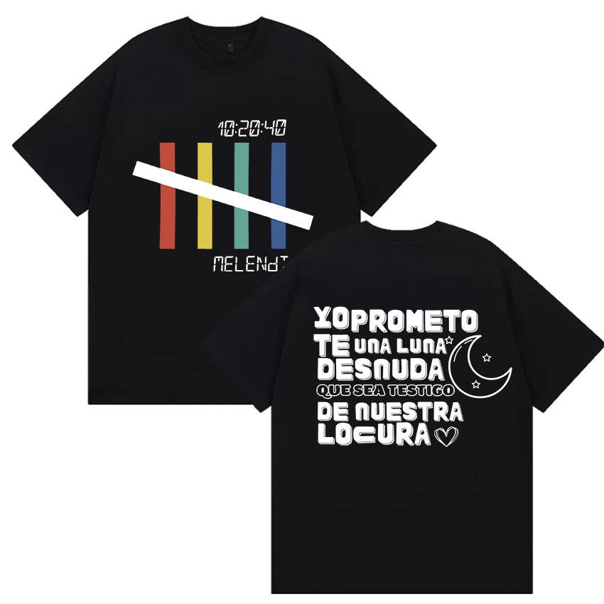 Rapper Melendi Tour 2025 Album Merch T Shirts Women Vintage Gothic Oversized Cotton Tshirt Y2k Man Hip Hop Punk Tees Streetwear