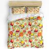 Summer Fruit Red Pomegranate Green Leaf Duvet Cover With Pillow Case Custom 3pcs Bedding Set Quilt Cover Double Bed Home Textile