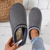 Suede Flats Mules Slippers Women Slingback Casual Cotton Shoes 2024 Winter Fashion New Snow Boots Female Warm Plus Cotton Shoes