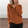 Autumn Winter Striped Casual Jacket Loose Knit Sweater Zipper Cardigan Long Sleeved Pullover Sweaters for Women