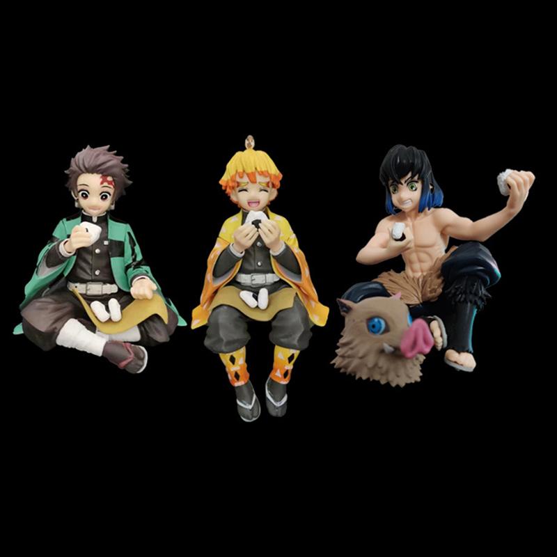 Фигурка премиум-класса Аниме Танджиро Агацума Зеницу Ешь рисовые шарики ПВХ Фигурка