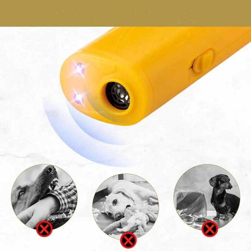 Dog Ultrasonic Anti Barking Device 3 In 1 Dog Training Anti-barking Device with Flash Light Outdoor Pets Dogs Repellent Training