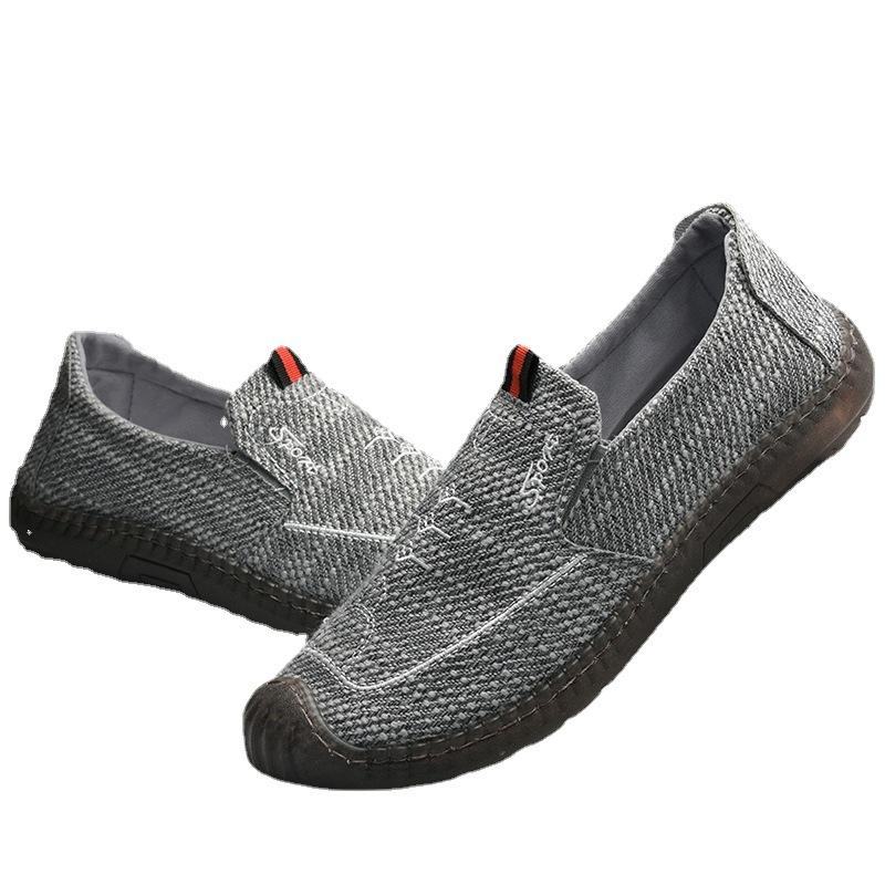 Мужские туфли весенние дышащие однопедальные ленивые туфли мужские повседневные одинарные туфли сандалии дезодорант мягкая подошва льняные туфли мужские