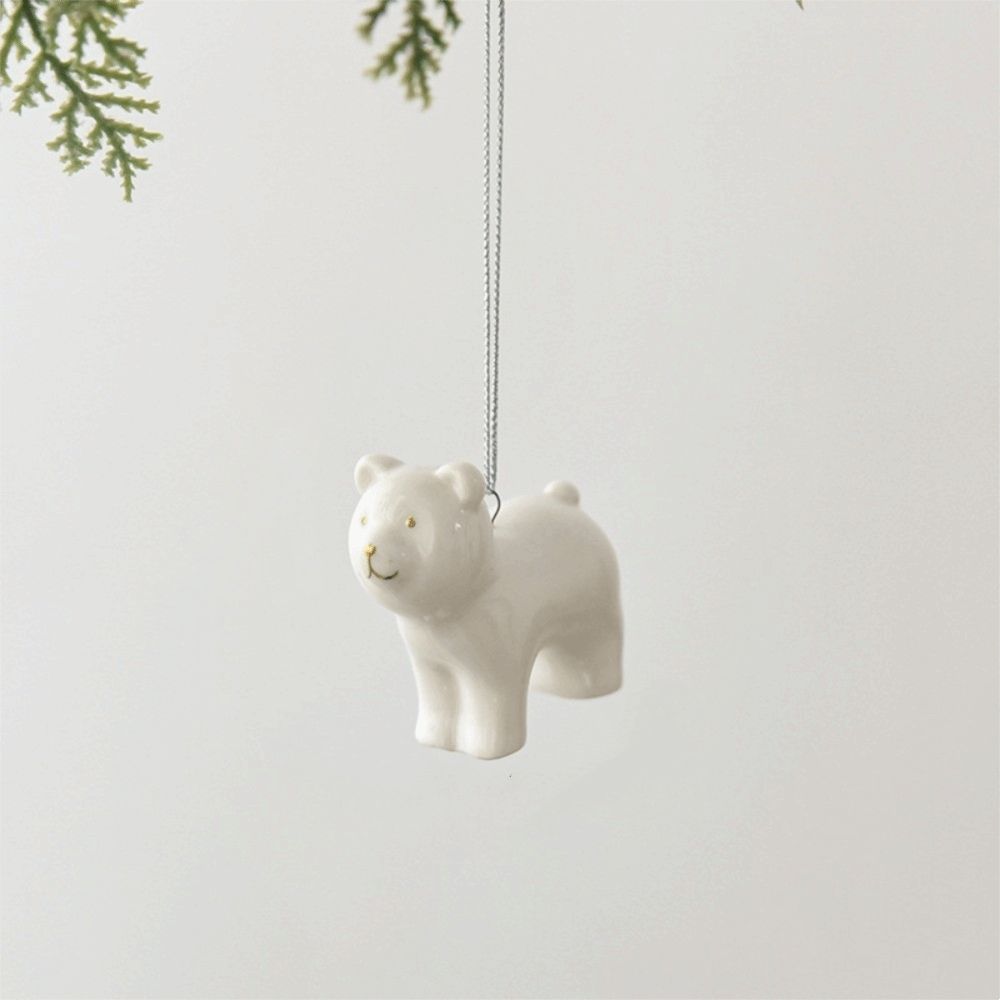 Home Decor Christmas Tree Charms Ceramic Mini Elk Pendant Penguin Christmas Pendant Party Supplies
