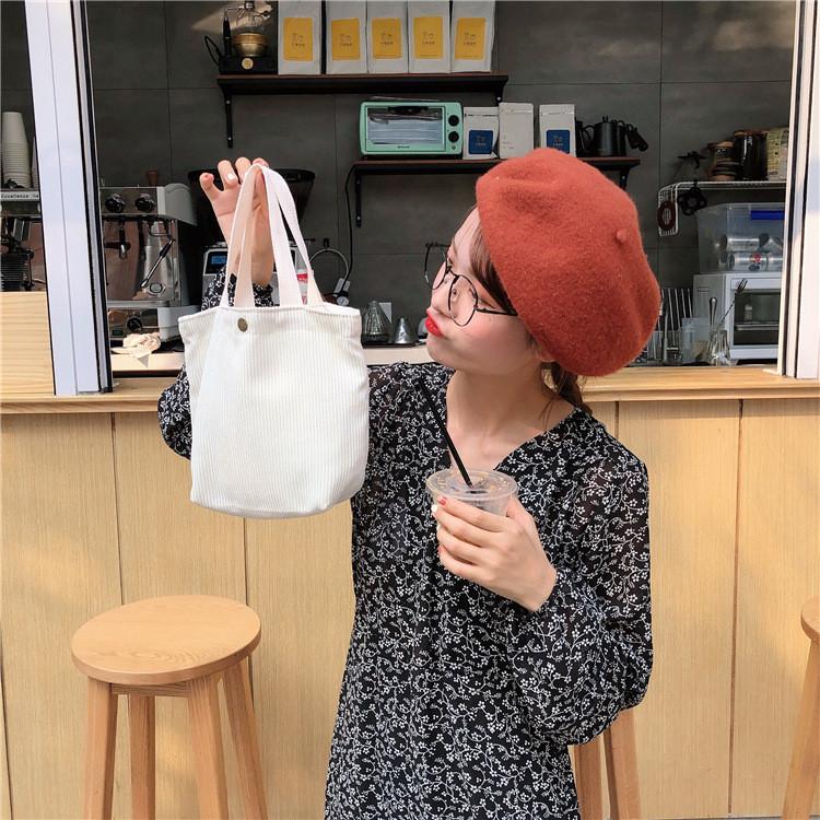 Шикарная вельветовая сумка-тоут для женщин, мягкая хлопковая ткань, винтажный стиль