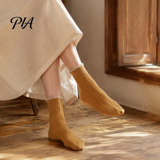 Stylish Socks for Loafers Ruffle Crew Women, Cotton Frilly Lace Socks, Soft Breathable Fashionable Leg Warmers Boots Casual Ankles Daily Wear