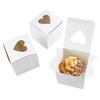 10Pcs Cupcake Box Visible Food Grade Mini Individual Cake Packing Case with Heart Shaped Window Kitchen Tool