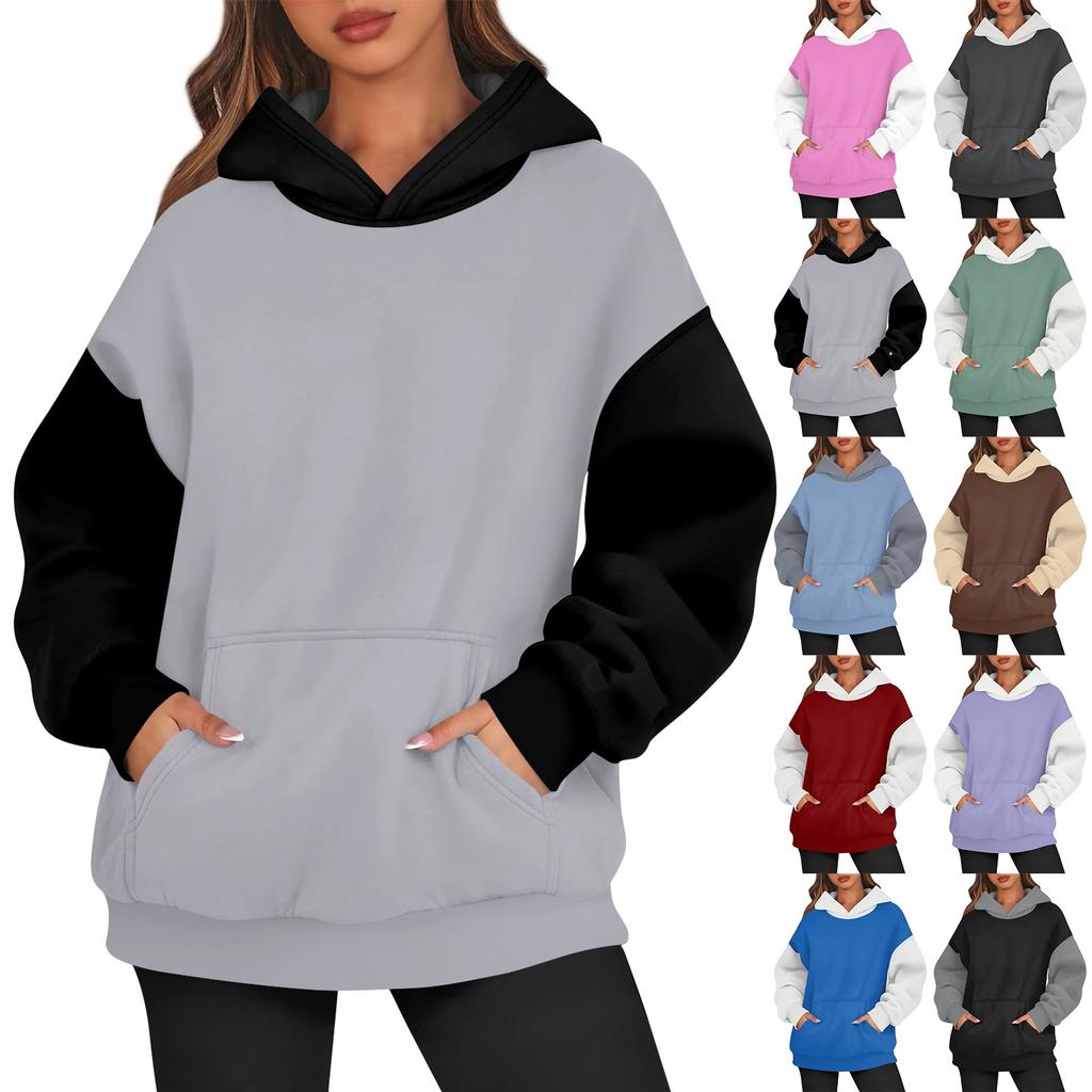 Womens Oversized Sweatshirts Fleece Hoodies Long Sleeve Pullover Outfits With Pocket