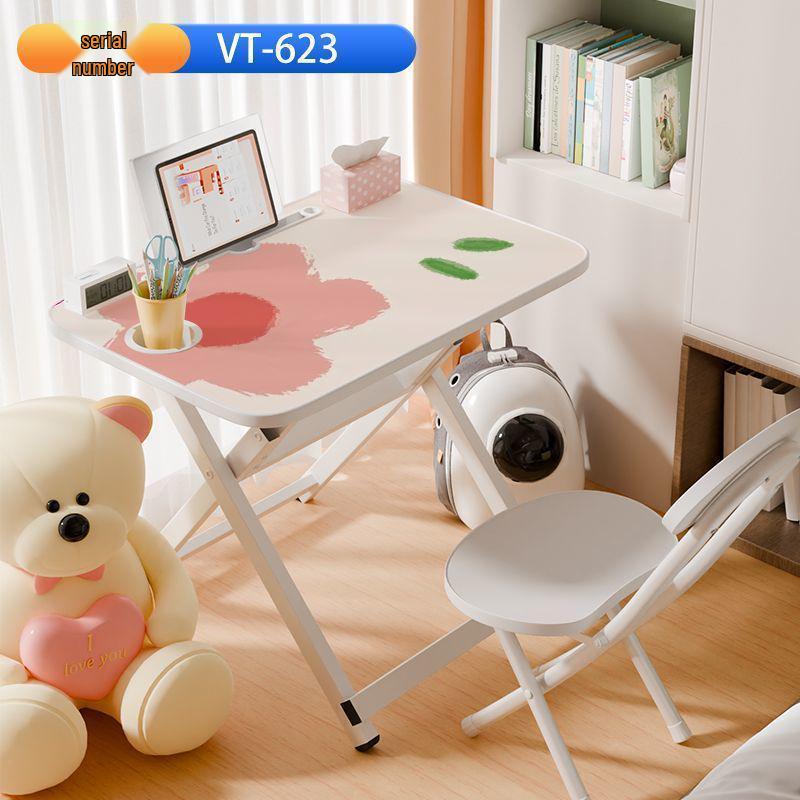 Детский портативный многофункциональный складной стол для учебы и набор стульев - Не требует установки