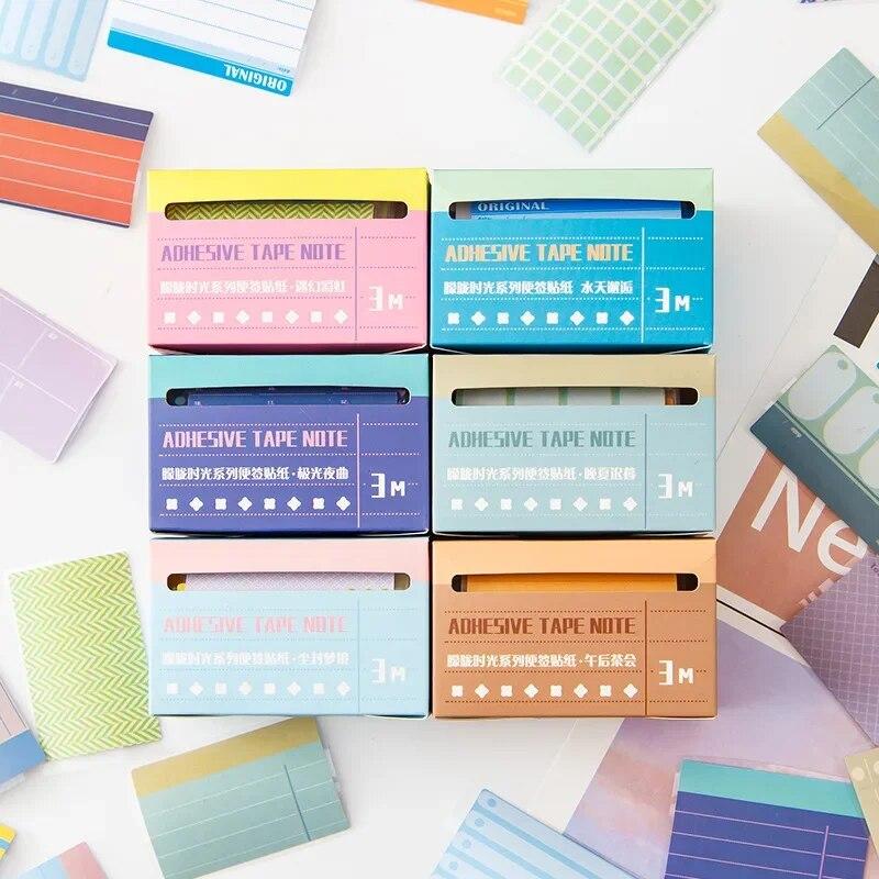 70 Sheet/box Pull Out Style Sticky Note for Kids Simplicity Blank Horizontal Line Memo Pad Study Expanding Sticker Student