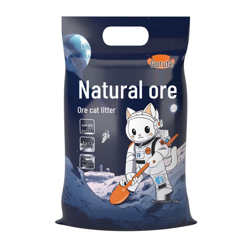 Бентонитовый дезодорирующий кошачий наполнитель, мало пыли, 40 цзинь, большой мешок, минеральный песок, 20 цзинь