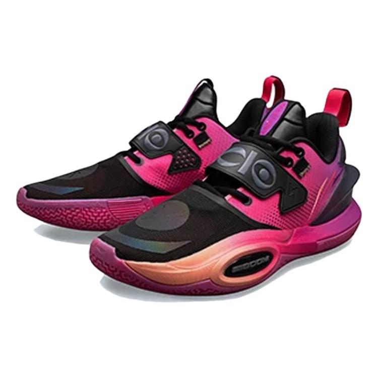 Li Ning All City 10 V2 Нескользящие, износостойкие, дышащие низкие баскетбольные кроссовки мужские Черный Красный Фиолетовый ABAS059-7