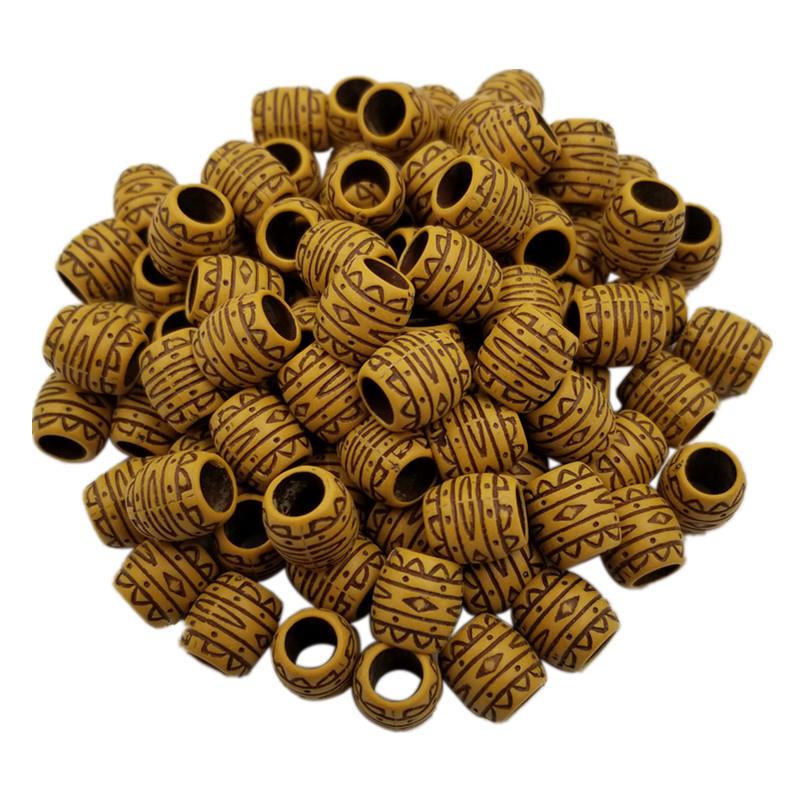 10-40Pcs Wooden Color Oval Tube Acrylic Loose Spacer Charm Beads DIY for Jewelry Making