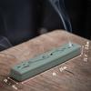 Керамическая курильница с крышкой, горизонтальная подставка для благовоний, аксессуары для буддийского алтаря (синий)