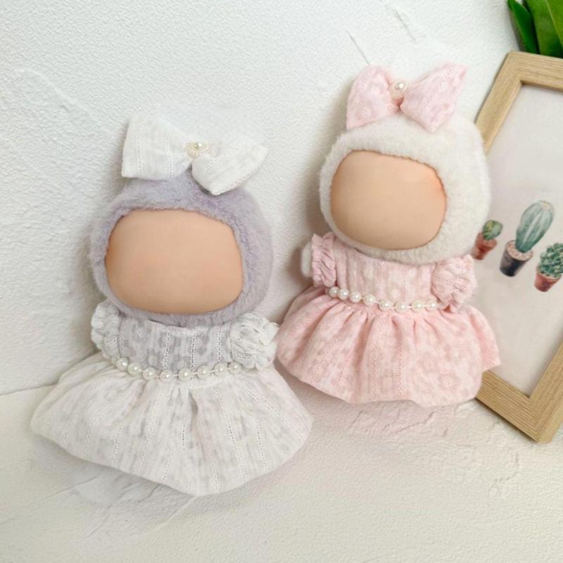 Handmade Fabric Princess Style Lantern Sleeve Solid Color Rhinestone Doll Costume Lolita Doll Dress Fashion Style 4 Styles