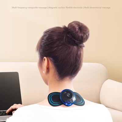 Мини Массажер для Спины Шеи Плеч 8 Режимов 19 Уровней Интенсивности Электрический Массажер для Шейного Отдела Позвоночника Плеч Тела Массажная Накладка для Шеи Облегчение Мышечной Боли