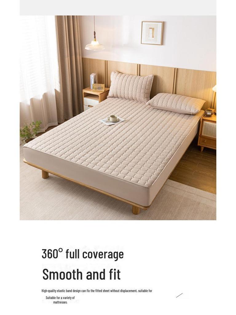 Стеганый чехол для односпальной кровати премиум-класса - однотонный, пыленепроницаемый и универсальный защитный чехол для матраса