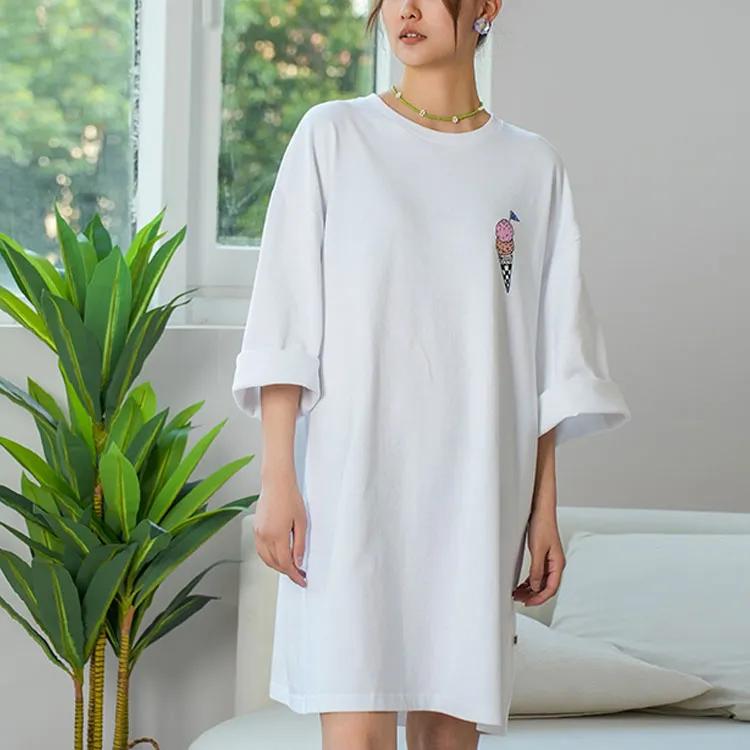 Vans Short-Sleeved Dresses Women's White Crew Neck Moderate Mid-Length (Unisex) Short-Sleeved Dresses VN000FQQWHT