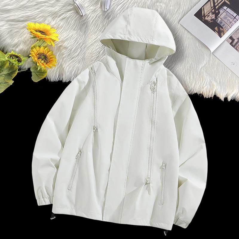 Outdoor Jacket Functional Twill Zipper Hooded Solid Color Men's Trench Coat Autumn Couples Jacket Mountaineering Suit
