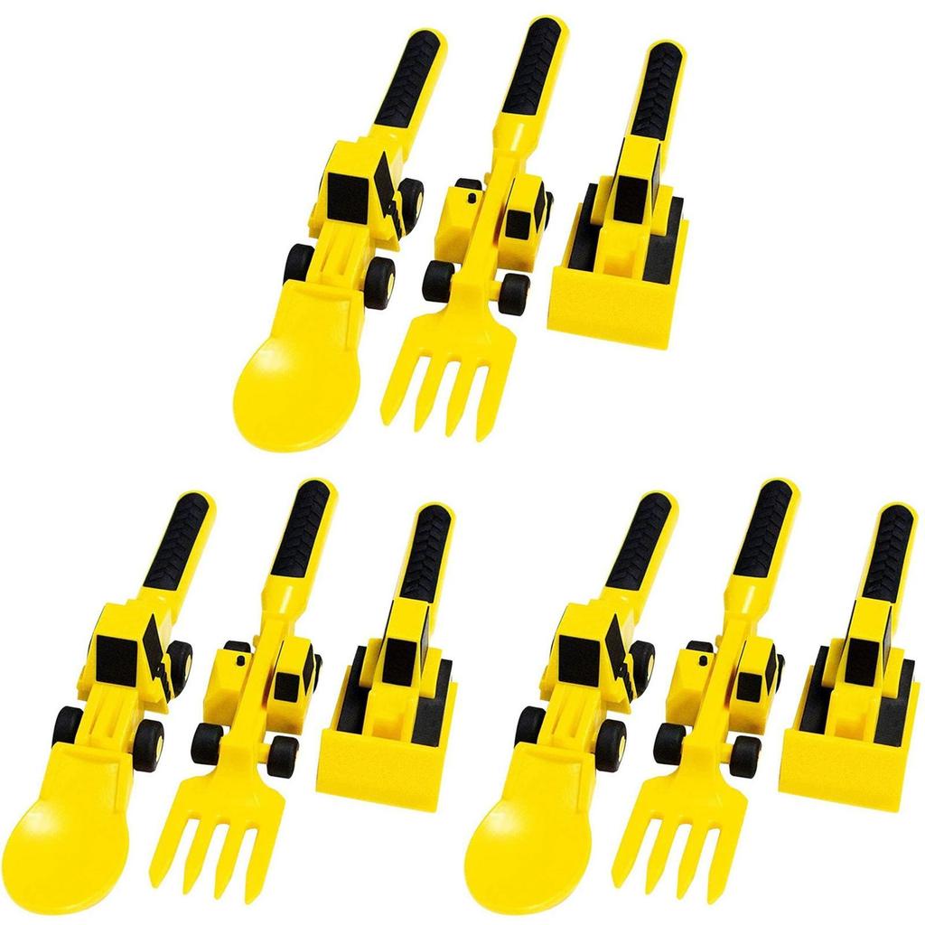 Набор столовых приборов Dinneractive на строительную тематику для детей Вилка-трактор и ложка-погрузчик