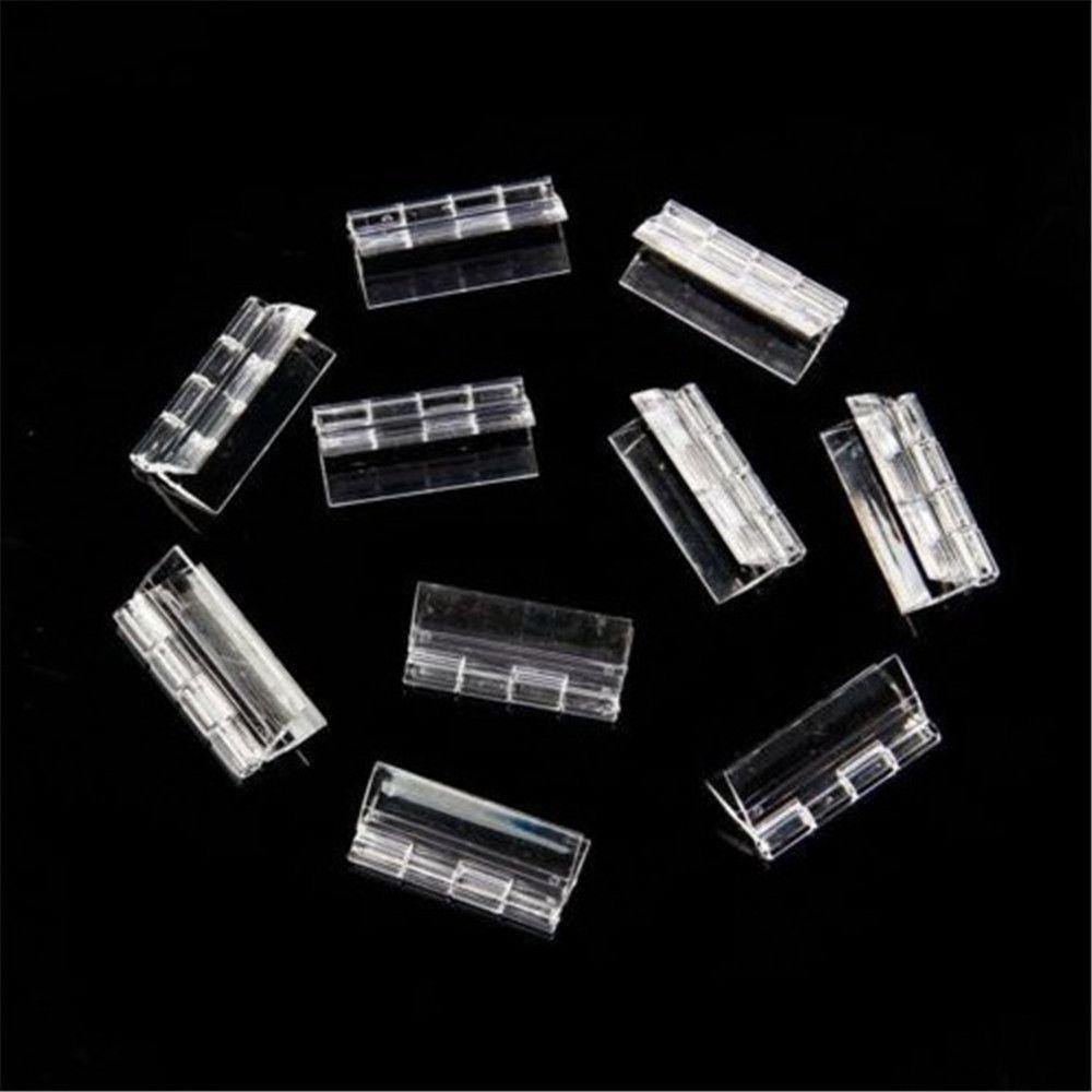 Practical 10Pcs Clear Acrylic Folding Tools Plastic Furniture Hinge Hinge