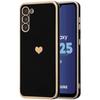 Protective Case - BOOLING - for Samsung Galaxy A25 5G - Heart Pattern - Shockproof - Ultra Slim Black