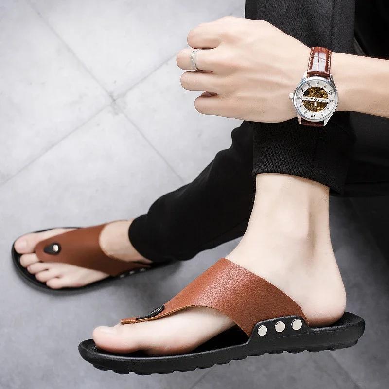 Fashion Summer Men's Flip-flops Men Outdoor Casual Breathable Beach Slippers Trend Non-slip Flat EVA Clip Toe Sandalias Male Shoes