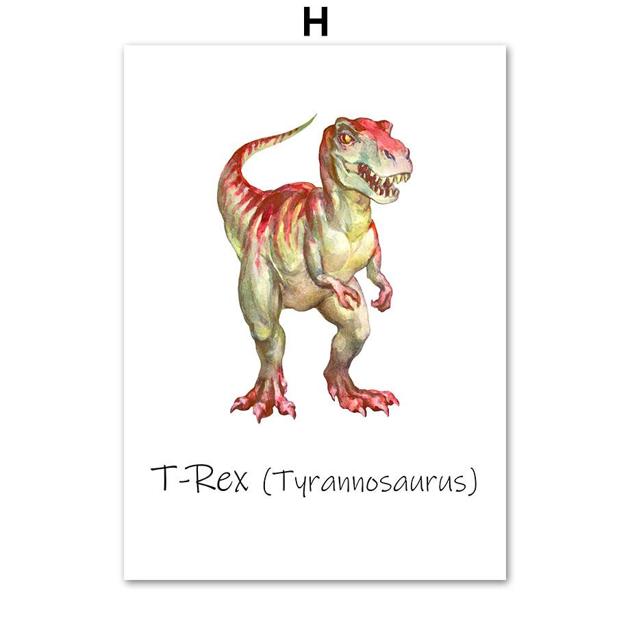Динозавр Юрского периода Диплодок T Rex Обучающие настенные художественные картины на холсте Плакаты на скандинавскую тему и принты настенные панно Декор детской комнаты