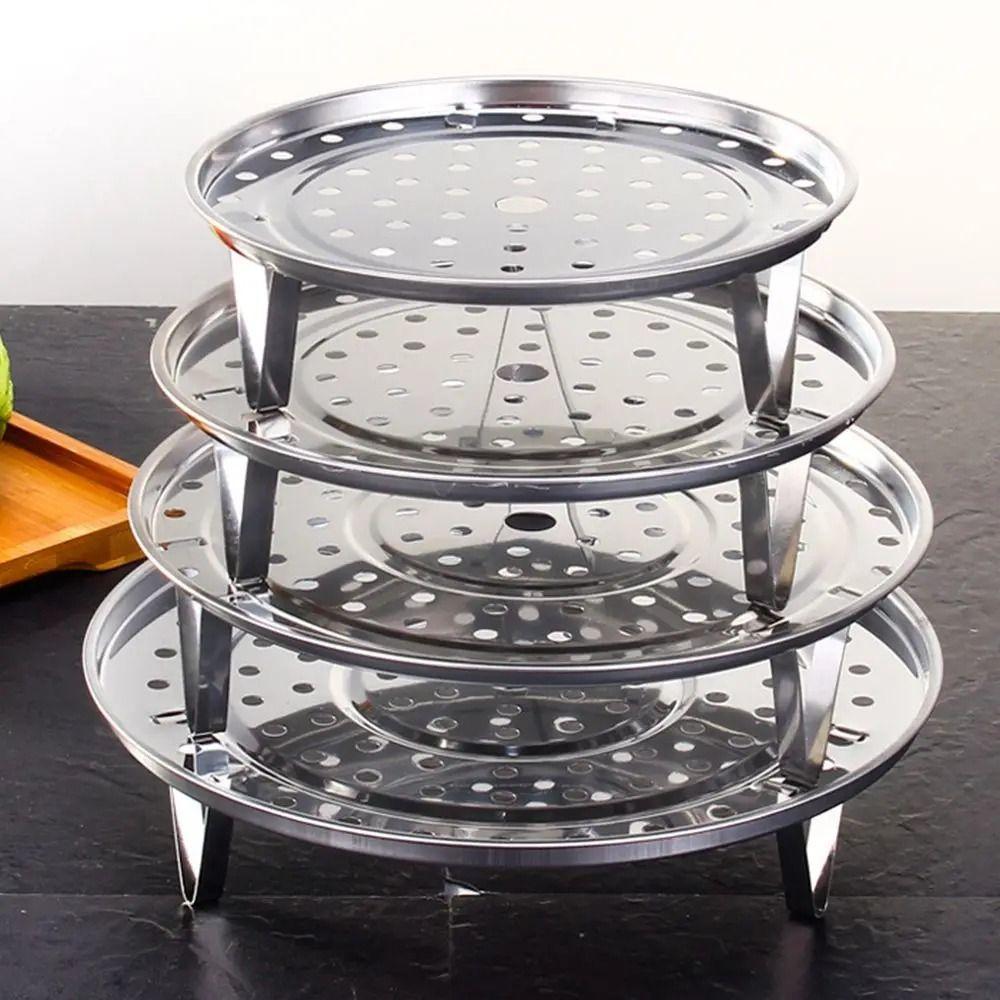 1Pcs Durable Stand Basket Steaming Rack Kitchen Tool Accessories Multifunction Steaming Tray Stainless Steel Multi Size Bowl Pot