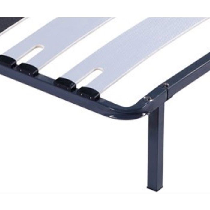 Patrick - Solid and Comfortable Bed Base Frame with Slats Feet 90x190 X 29 Cm In Metal - 9 Wide Slats of 12.5 Cm