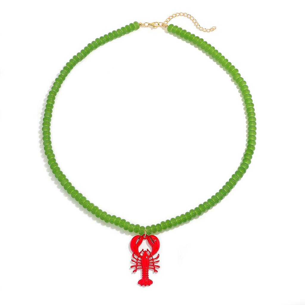 Модное Богемия Ожерелье с Бусинами в Виде Краба Красного Цвета Эмалированный Кулон-Краб INS Персонализированные Украшения Для Женщин Подарок Летний Пляж