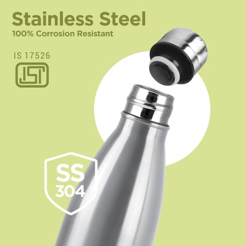 Milton Thermosteel Duo Deluxe, 500ml, Steelplain